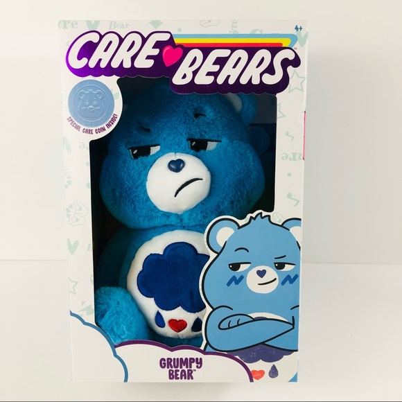 Care Bears Plush 14" Grumpy Bear with Special Care Coin New in Box - Picture 2 of 5